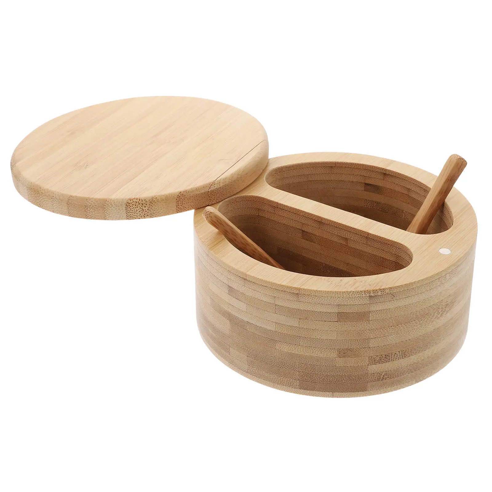 1Pcs Bamboo Spice Jar Texture Salt Container Kitchen Storage for Home Restaurant Hotel
