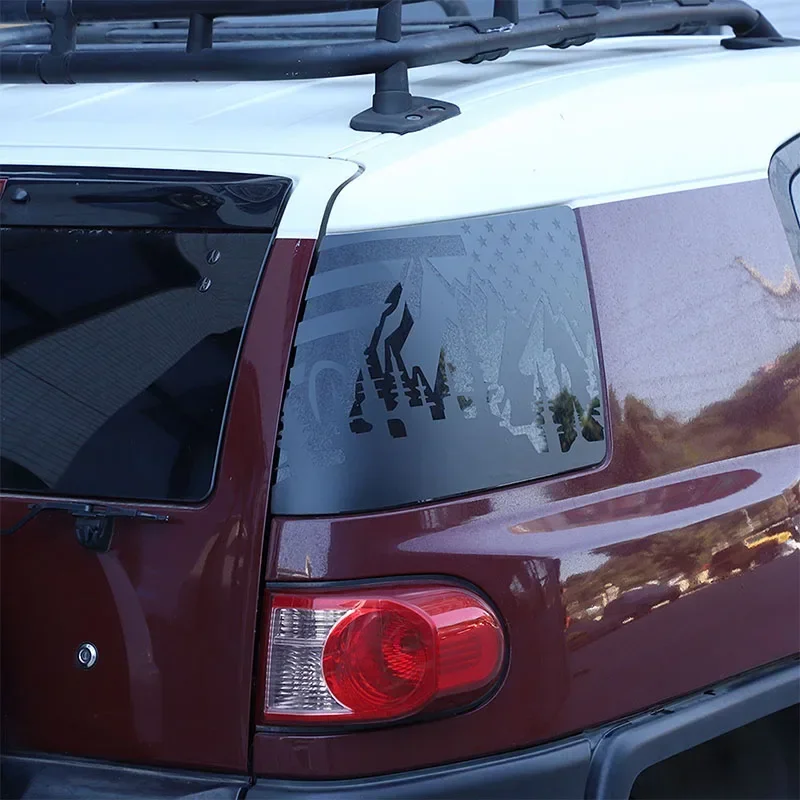 

For Toyota FJ Cruiser 2007-2021 PVC Black/Red/yellow Vinyl Decal Car Rear Side Window Sticker Car Accessories
