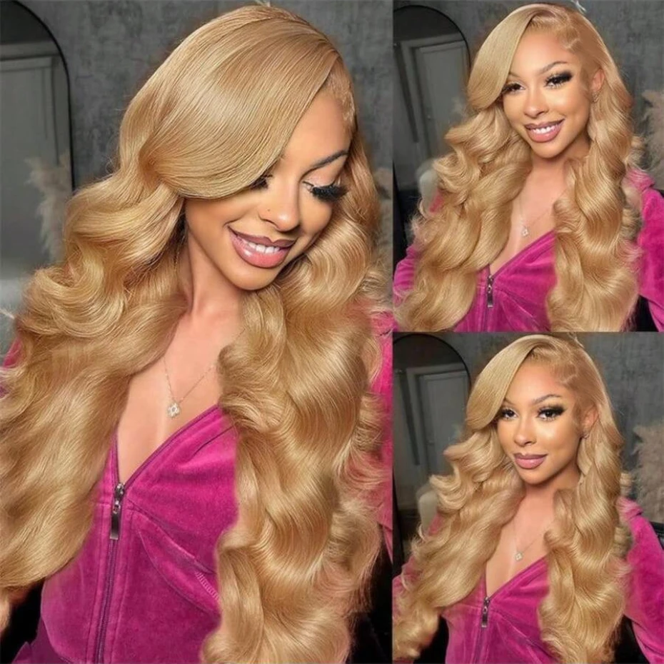 

Волна боди-волэйнг # Бразильские парики из натуральных волос, цвет медовый блонд, 27/28/34 дюйма, с кружевной передней частью 13x4, HD прозрачные кружевные фронтальные парики 13x6, 200% плотность, для женщин