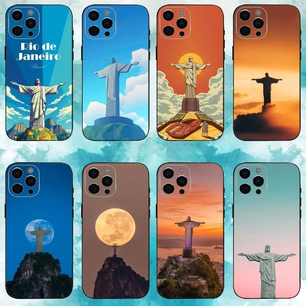 Christ the Redeemer Brasil   Phone Case For iPhone17,16,15,14,13,12,11 Plus,Pro Max Soft Black Cover