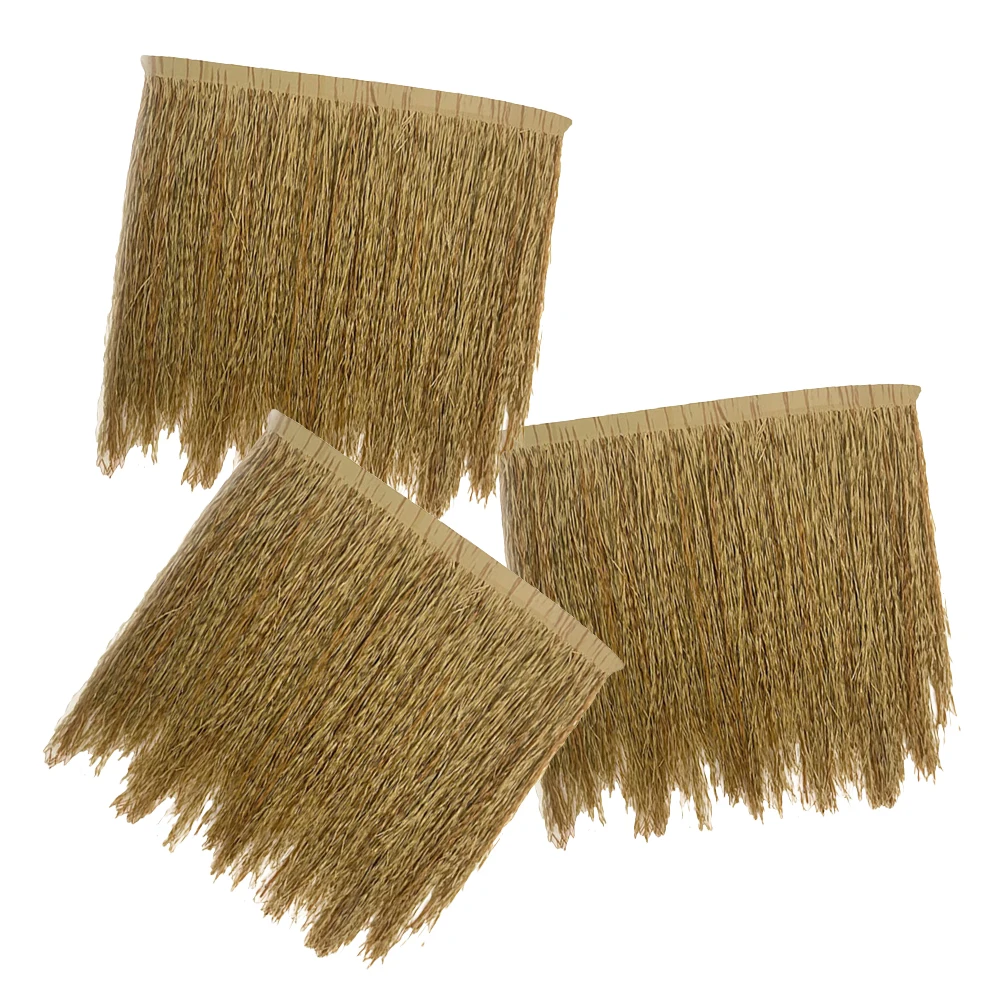 

3pcs Simulated Thatch Roof Artificial Straw Panel Lifelike Landscaping Decor For Garden Patio Balcony Restaurant Diy Fake Cover
