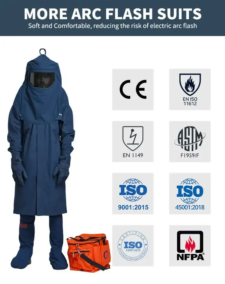 قوس فلاش الملابس الكهربائية Ppe Ropa Protectora De Seguridad Electrica De Arco Electrico Arc Flash Protection Kit