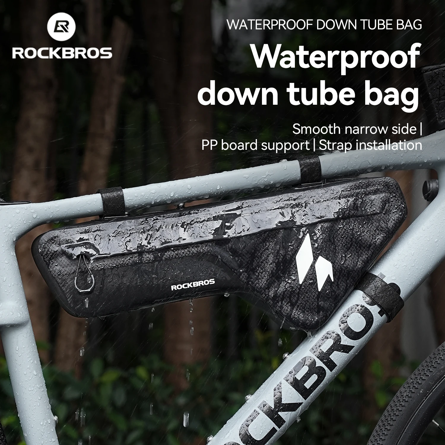 

ROCKBROS Waterproof Bike Down Tube Front Frame Bag Bicycle Bags Cycling Luggage Storage Bag Bikepacking For MTB Road Gravel Bike