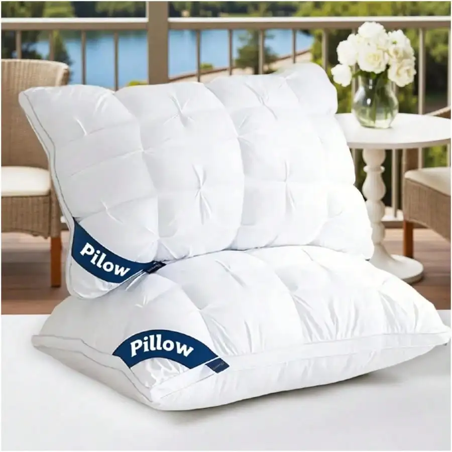 2PCS Premium Bed Pillows, King Size Set, Twisted Bread Shape Pillow Set, Suitable For Side Sleepers, Back Sleepers, And Stomach Sleepers -