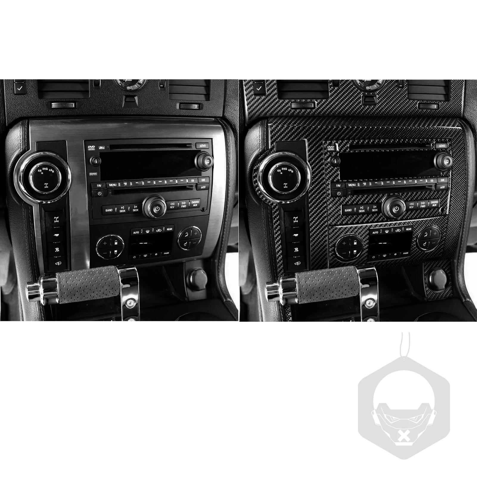 Carbon Fiber Central Console Control Panel Set Decoration For Hummer H2 2008—2009 Interior Cover Trim Sticker Modification
