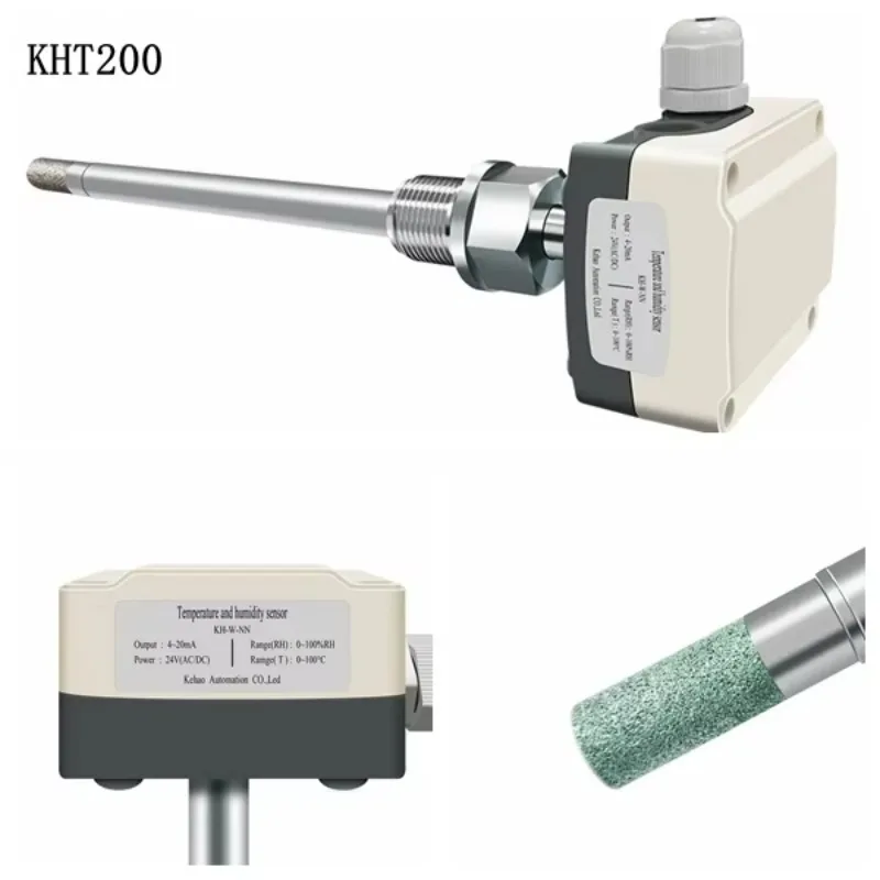 High quality 0.3% industrial RS485 4-20ma 0-10V/0-5V intelligent air duct type temperature and humidity sensor transmitter
