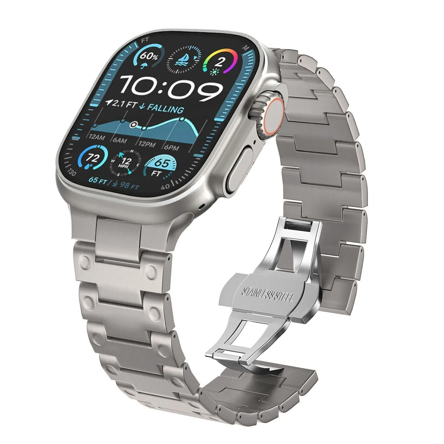 Metalowy pasek do Apple Watch Ultra 2/1 49mm Series 10 46mm 42mm Bransoleta ze stali nierdzewnej iWatch 9 8 7 6 5 SE 44mm 45mm 41mm