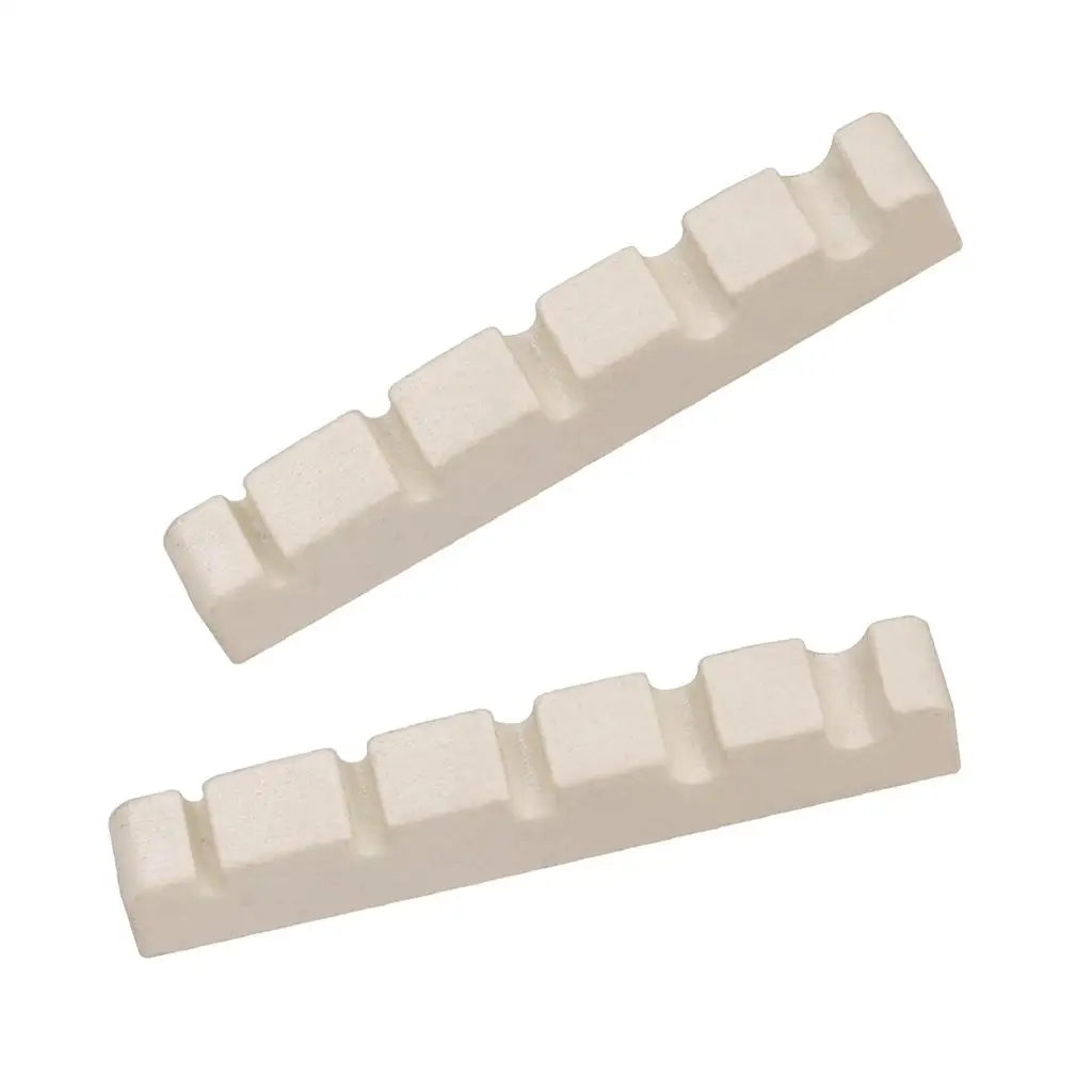 Tooyful Durable 2pcs Plastic Bass Replacement Slotted Nut White for 5 String Electric Bass Accessory