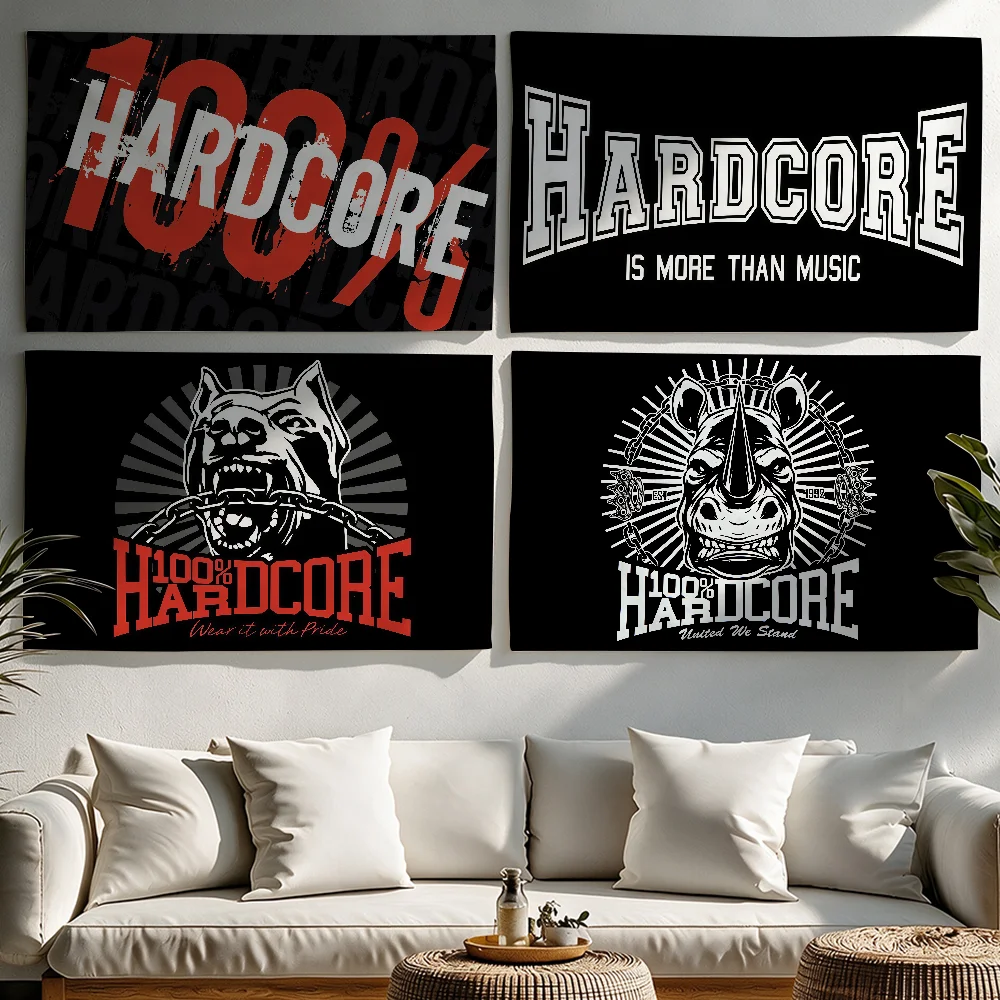 Fashion 100 H-Hardcore flag Tapestries Outdoor Parties Bedrooms Living Rooms Dorm Rooms Wall Decor Banners Gifts