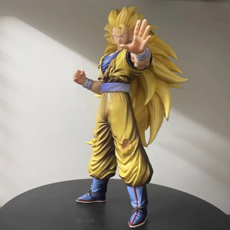 

В наличии: 32-сантиметровая аниме-фигурка Гоку Супер Сайян 3 из Dragon Ball, модель из ПВХ, коллекционное украшение для рабочего стола, игрушка, подарок на день рождения