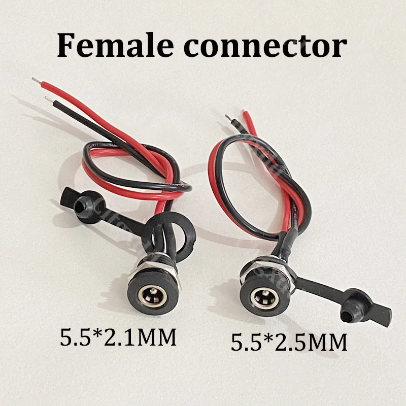 1/2/5 Stück DC-Strombuchse mit 18AWG-Kabel, 5,5 * 2,1 5,5*2,5mm DC-Ladebuchse, Hochstrom-Stromanschluss – Detail 2