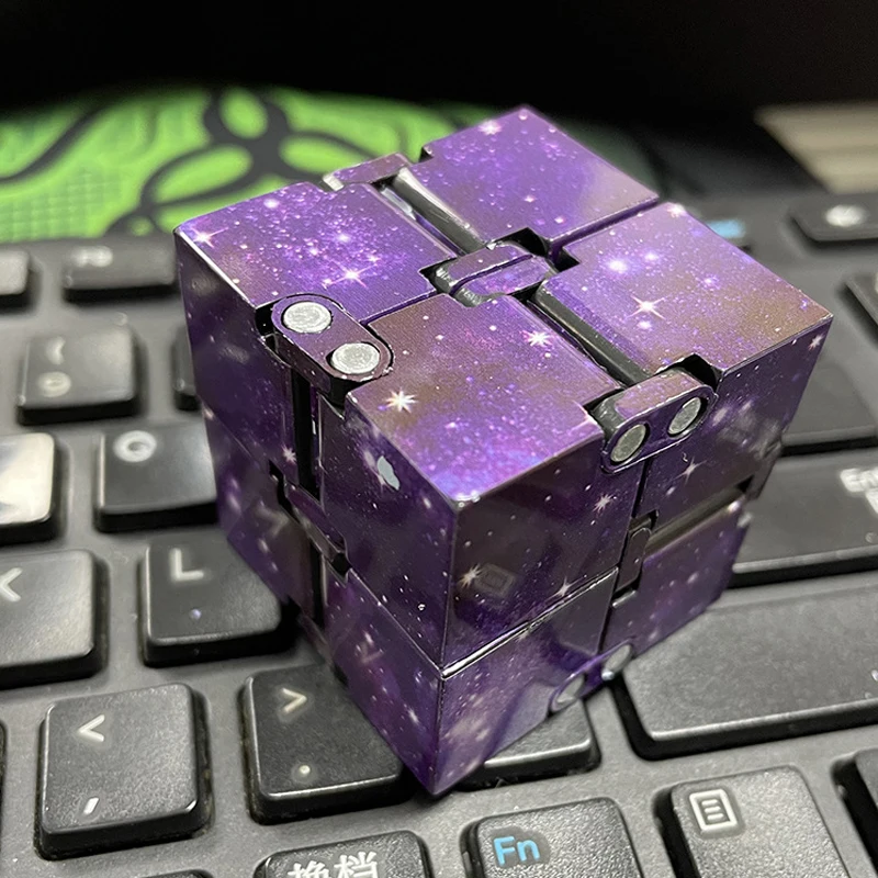 Cube infini Fidget jouet galaxie anti-Stress portable retournement infini sensoriel tdah autisme anxiété jouets adultes enfants 6 pièces