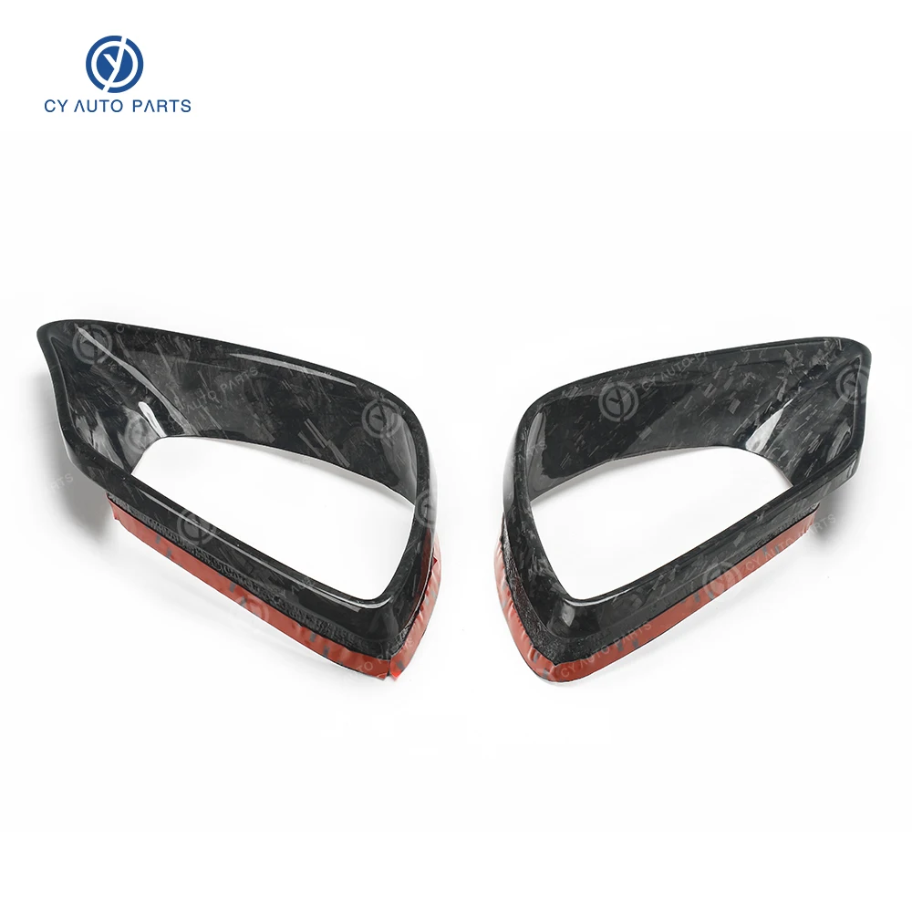 For Mercedes-Benz S Class S63 W222 Exterior Accessories Forged Carbon Fiber Front Bumper Fog Lamp Frame Decoration Cover Trim