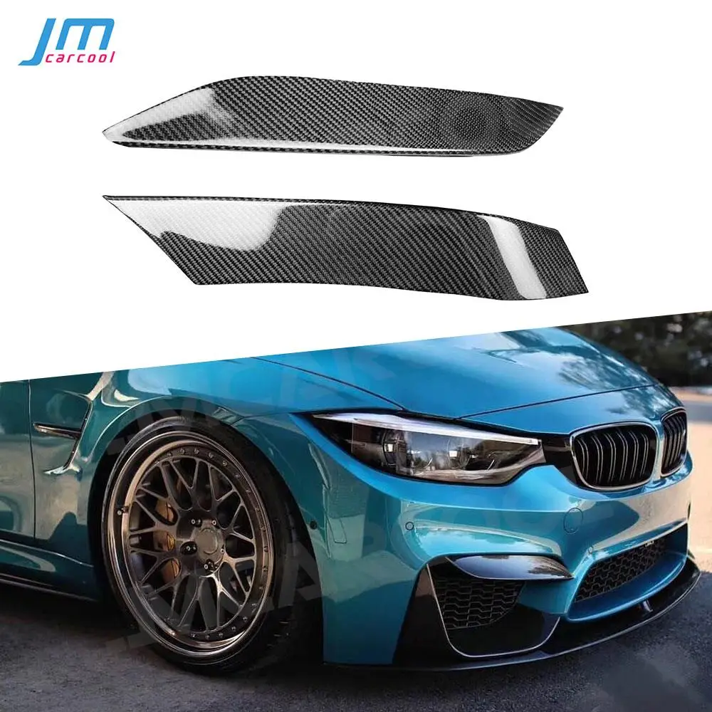 

Carbon Fiber Front FogLamp Corner Splitters Covers Trim for BMW F80 M3 F82 F83 M4 2014-2018 Eyelids Strips Stickers