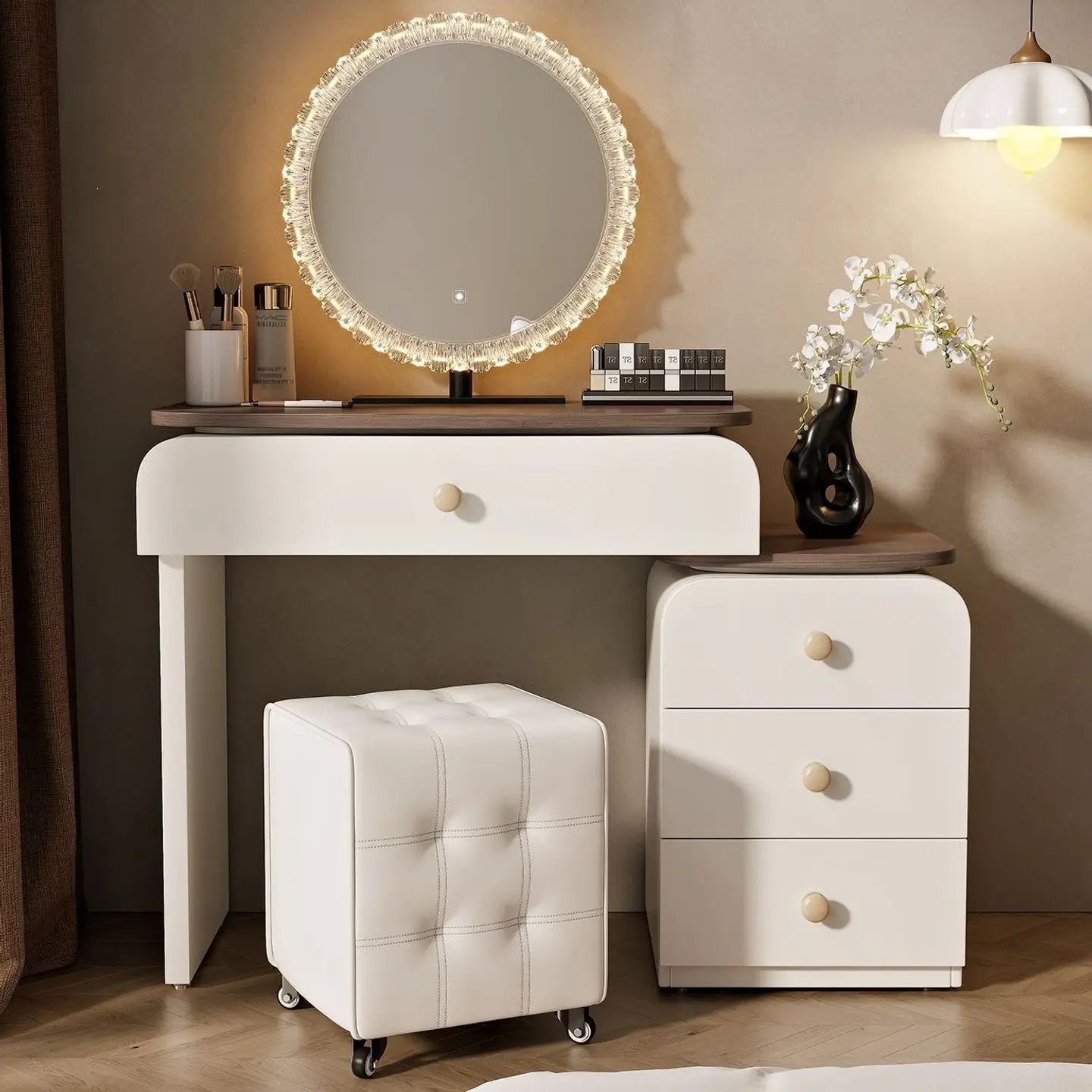 New small apartment dresser bedroom dresser integrated storage cabinet multifunctional makeup table bedside table