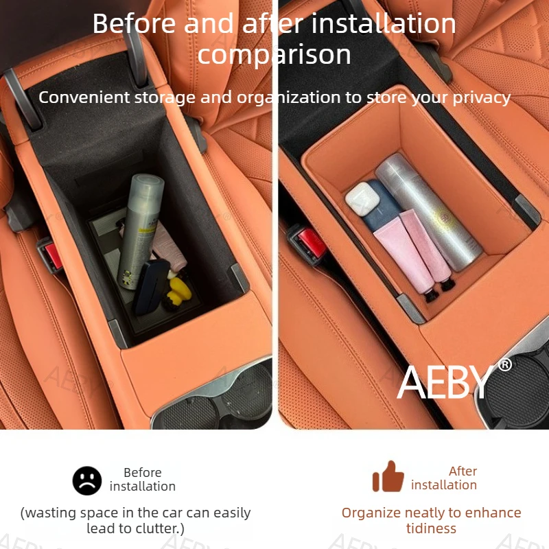 

For BYD Sealion 7 2024 Armrest Storage Box Liner,Car Center Console Armrest Organizer,Leather Console Organizer Tray,Interior