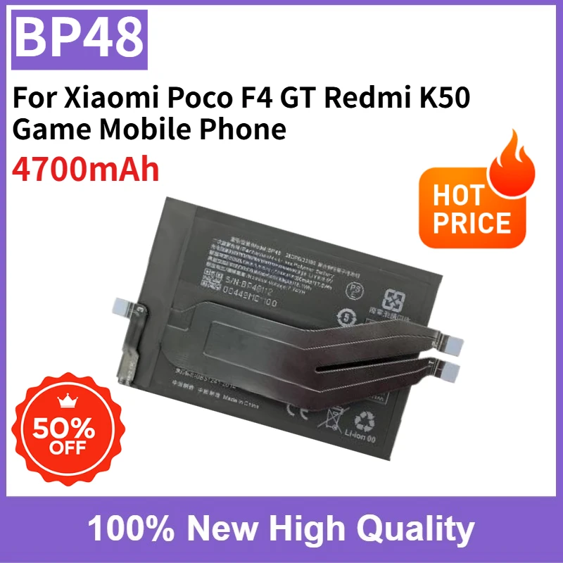 

BP48 4700mAh Replaceable Battery High Capacity For Xiaomi Poco F4 GT Redmi K50 Game Mobile Phone Brand New High Quality