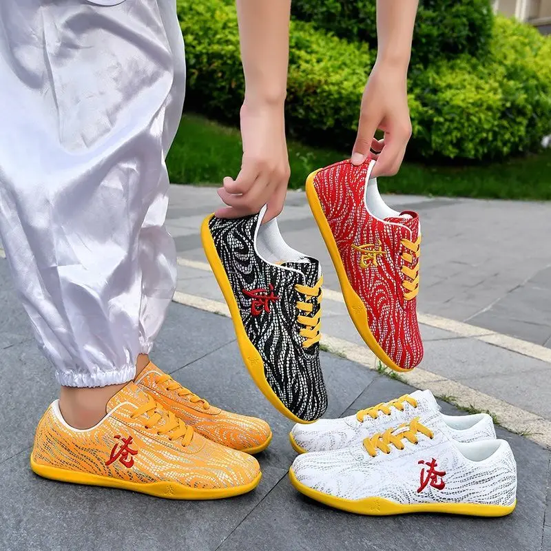 

Genuine Leather Chinese Wushu Shoes Taolu Kungfu Shoes Practice Martial Arts Shoes Taichi for Men Women Children