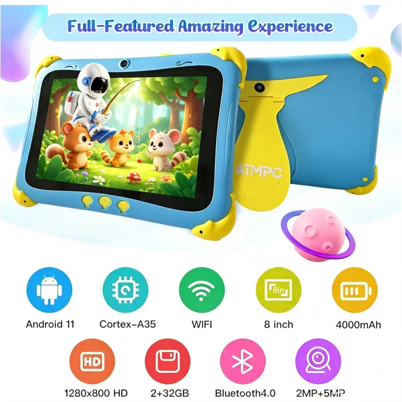 8 INCH 1GB RAM 16GB ROM T10 B3 Android 11 Tablet PC CPU Allwinner A133 Quad-core 1.3GHz Resolution 1280 X 800 IPS Screen WIFI