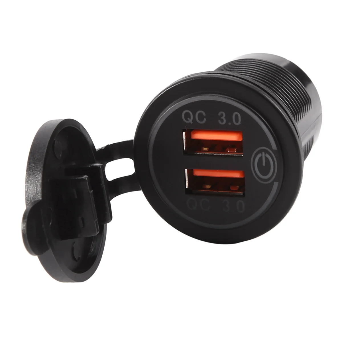 12V 36W Quick Charge 3.0 Dual USB Car Charger USB Fast Charger with Switch for Boat Motorcycle Truck Sedan Red