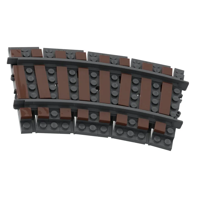 MOC-227976 Widok Ulicy Budynki Pociąg Jaskinia Miasto Kolejka Tor Kolejowy Balustrady Akcesoria Małe Elementy DIY Model Klocki Edukacyjne dla Chłopców