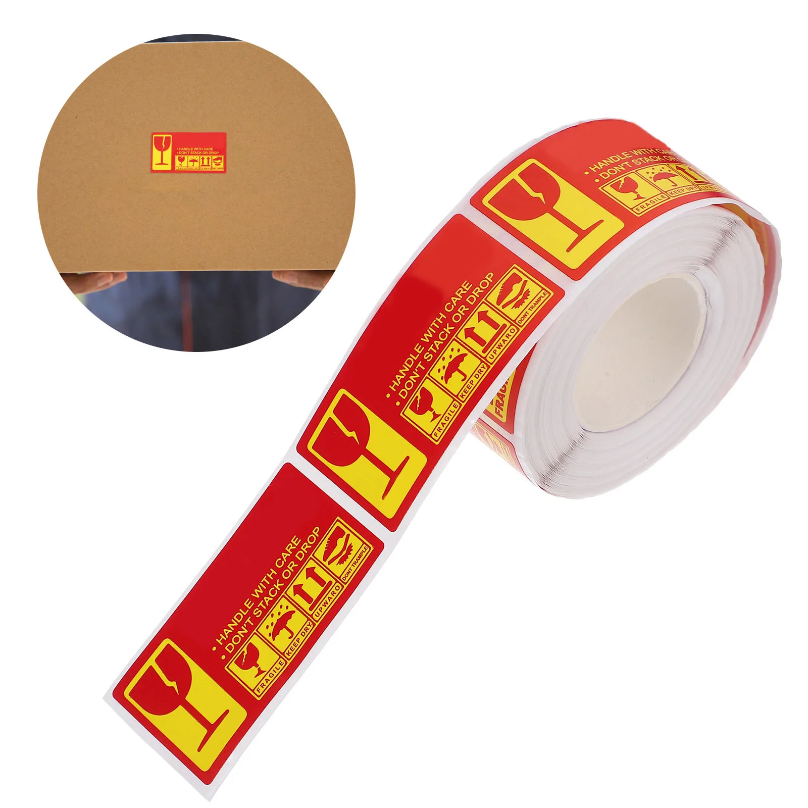 

3 рулона хрупких наклеек, самоклеящиеся предупреждающие этикетки для доставки, движущаяся обработка, нежные предметы, прочная несчастная упаковка