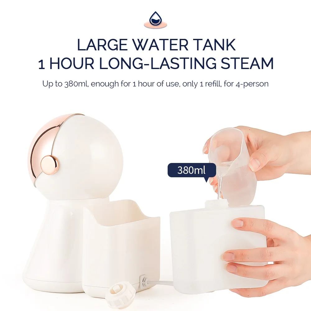 7 أضواء ملونة نانو رذاذ ساخن جهاز البخار للوجه ساونا الوجه منظف المسام مرطب الجلد الهواء المرطب مبخر الوجه سبا المنزل #6