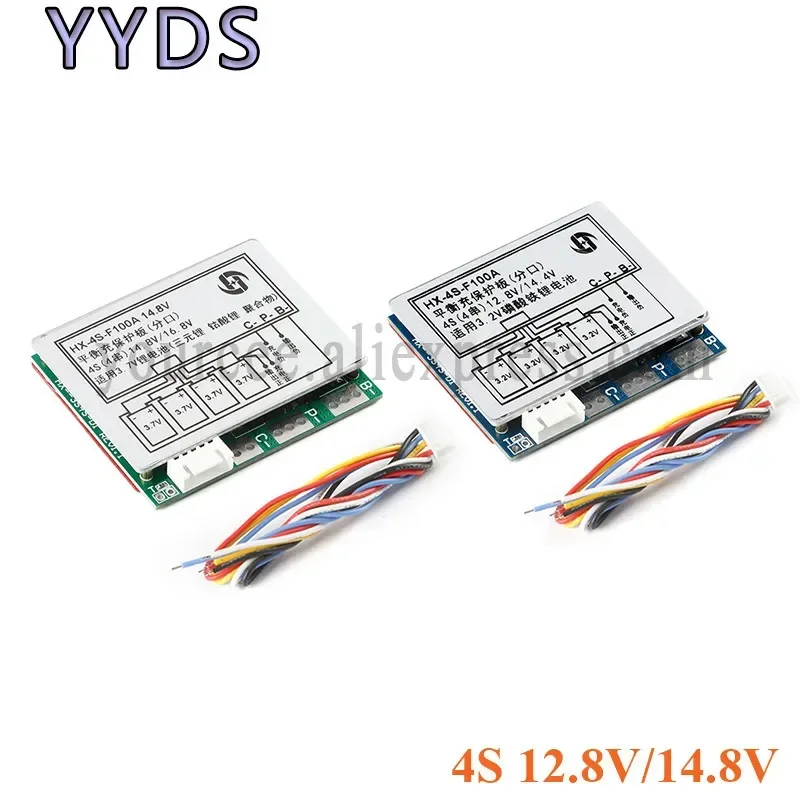 BMS 4S 100A 14.8V/16.8V Li-ion Lithium 18650 Battery BMS PCM Protection Circuit Board Module with Balance Equalizer