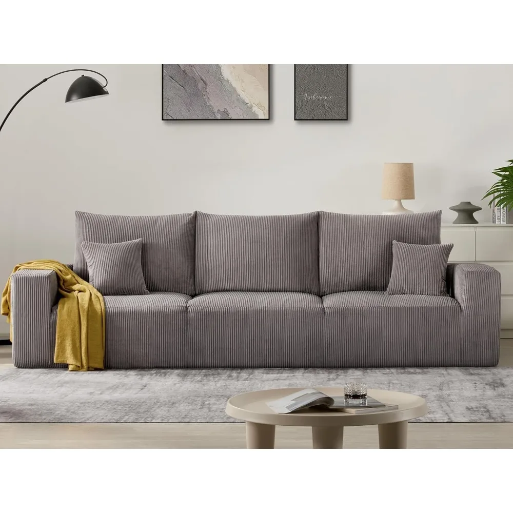 

Modern Sleeper Sofa Couches, 3 Seater Lounge Cloud Couch-Modular Corduroy Convertible Full Sponge Compression Sofas