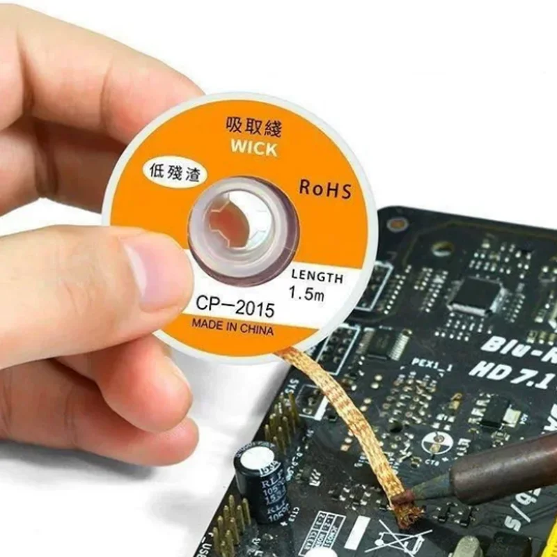 Heat-resistant tin absorption tape, tin removal tape residue adsorption, quick cleaning of pcb motherboard