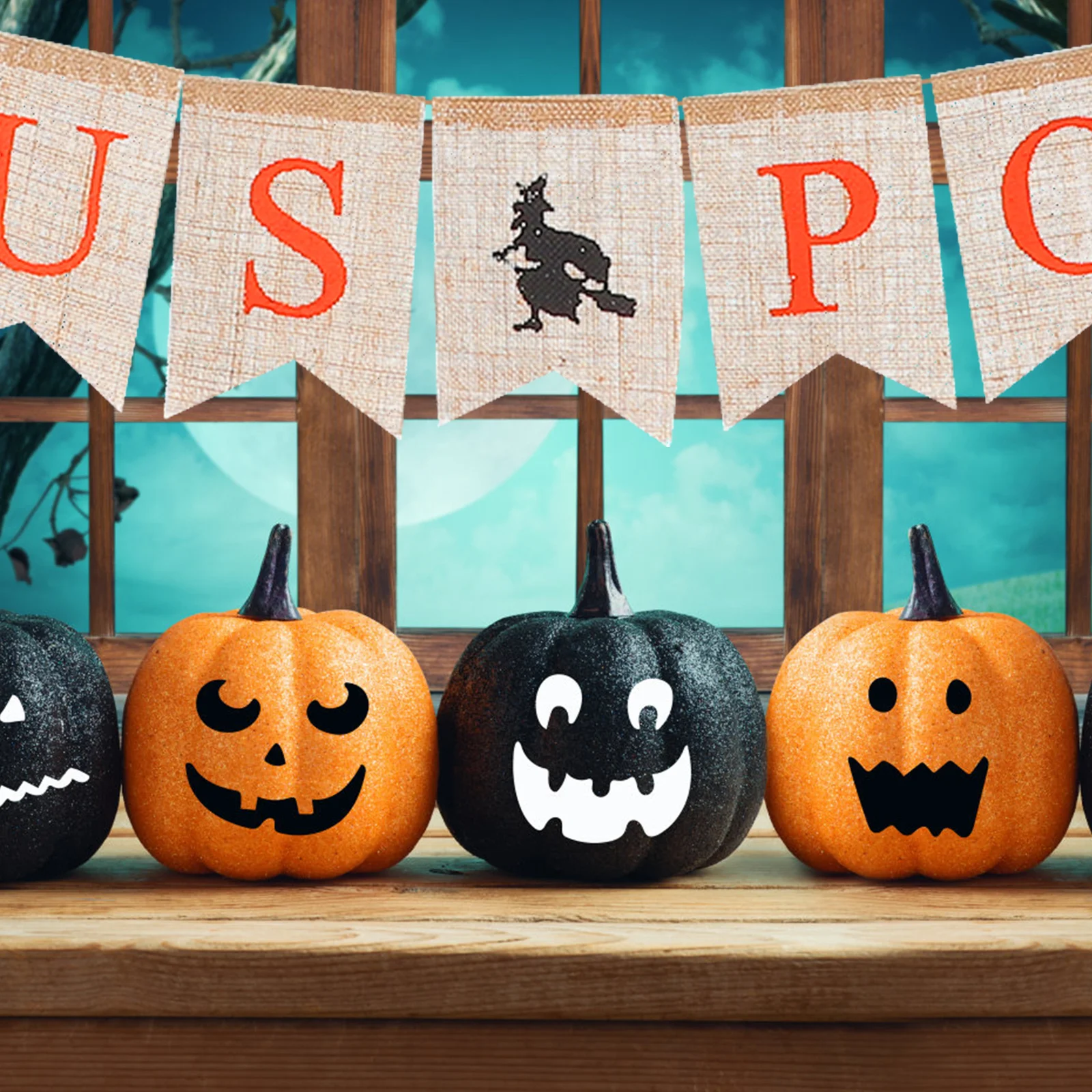 

1Pcs Linen Swallowtail Banner Halloween Decorative Party Supplies Creative Hanging Decoration for Home Garden Door Window