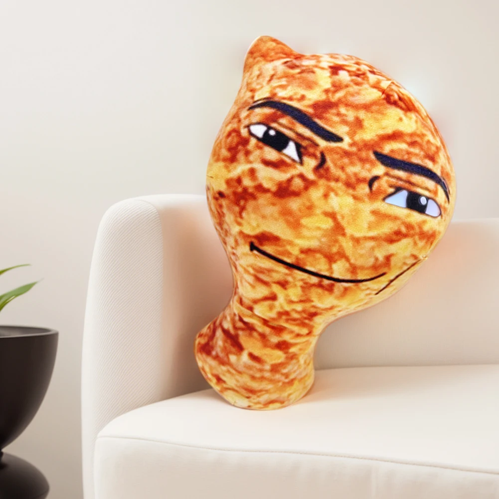 Cute Stuffed Animal Doll Funny Big Chicken Block Plush Pillow Cartoon Chicken Nuggets Anime Smiling Doll for Kids and Adults