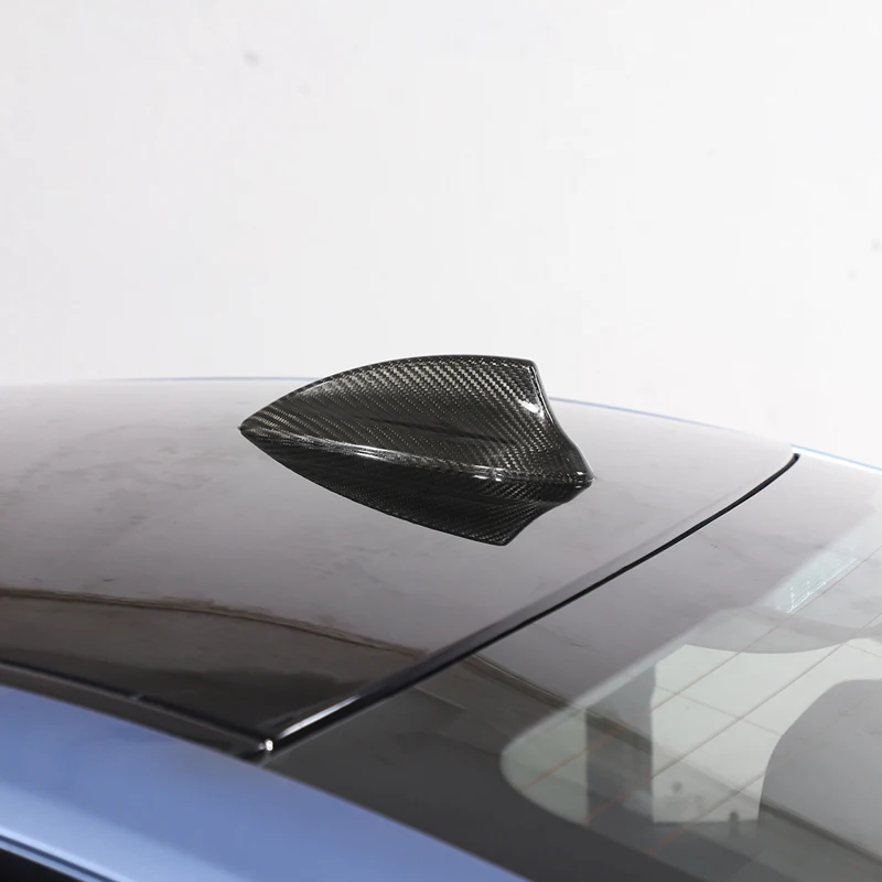 ل BMW 2 3 4 5 سلسلة F22 F30 F34 F32 G20 G30 صحيح ألياف الكربون سقف هوائي غطاء الزخرفية زعانف القرش قطع غيار السيارات #4