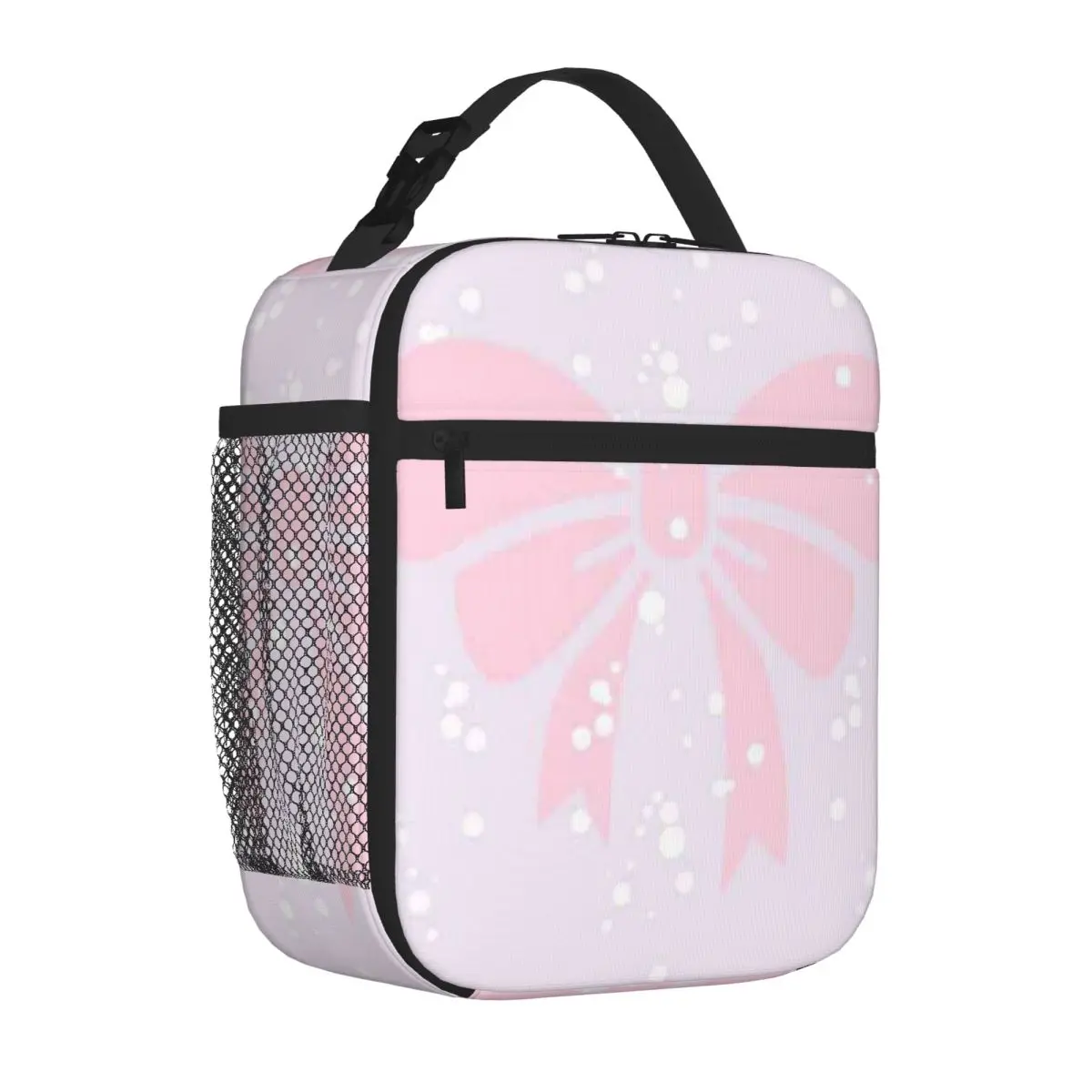 Bestselling Big Pink Bow Double Deck Lunch Handbag Open Air Meal Snack Bag