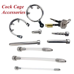 BDSM Chastity Cage Accessories,Anti-Drop Ring Silicone Catheter PA Lock Dark Lock Parts Adult Games Cock Belt Sex Toys for Man