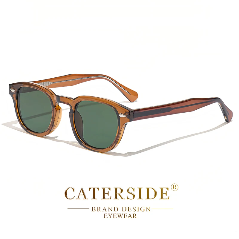 CATERSIDE Retro Runde Herren-Sonnenbrille Punk Propionsäure Pin-Bügel Luxus-Sonnenbrille Damen Sport Freizeit Party Eyewear UV400