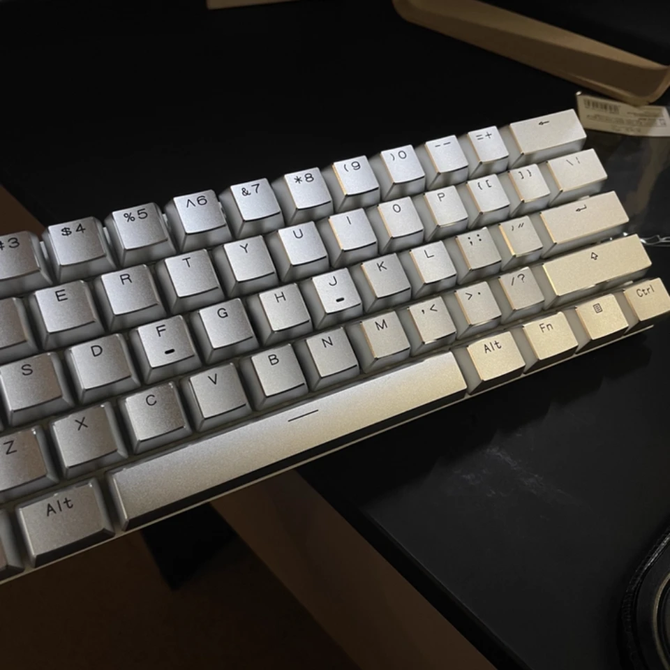 Hi U M Aluminum Alloy Keycaps Set Metal High Light Gold/silver