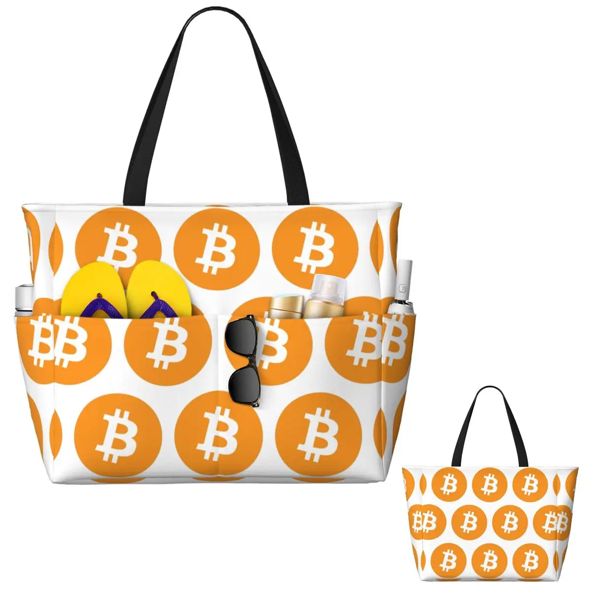 بيتكوين شعار قبعة بيتكوين العملة المشفرة تشفير حقيبة حمل على الشاطئ حقيبة رياضية رياضة اليوغا واق من المطر حقيبة حمل كبيرة المرأة حقيبة سفر حقيبة اللياقة البدنية #2