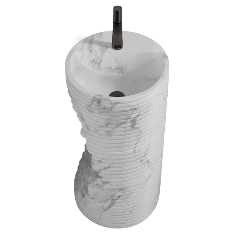 Italian minimalist personalized wash basin club hotel integrated floor-to-ceiling wash basin creative art column basin