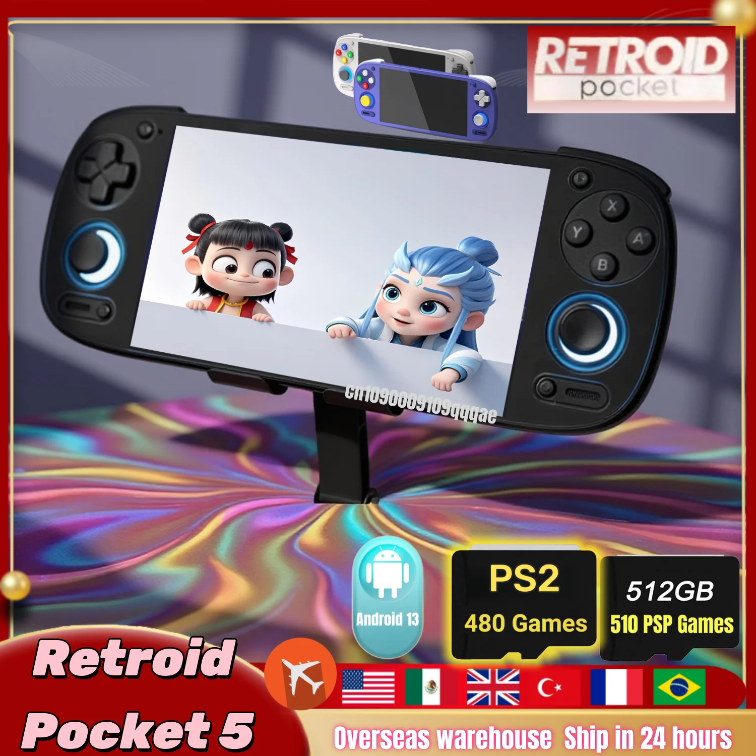 

Игровая консоль Retroid Pocket 5 RP5 с 5,5-дюймовым AMOLED-экраном 1080P, яркостью 500 нит, аккумулятором 5000 мАч, 128 ГБ памяти, портативная игровая приставка, индивидуальный подарок