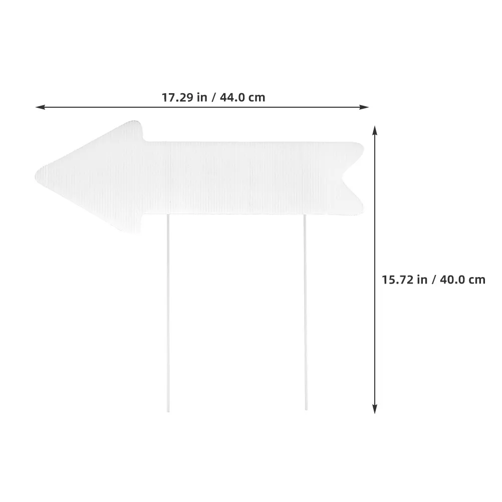 2Pcs Blank Yard Sign Corrugated Plastic Arrow Stake Easy Install Lawn Wedding Party Directional Outdoor Garden Decor Writable