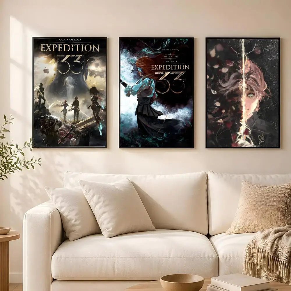 poster Self-adhesive wall stickers, suitable for room decoration, high-quality printing. Clair O-Obscur E-Expedition 33