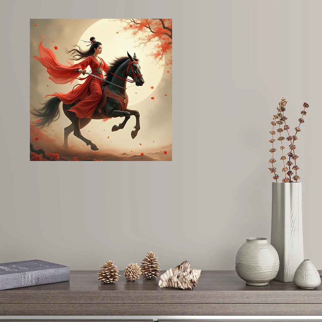 Three Ratels QL202 Asian female generals in ancient style Art wall stickers for Home Decoration