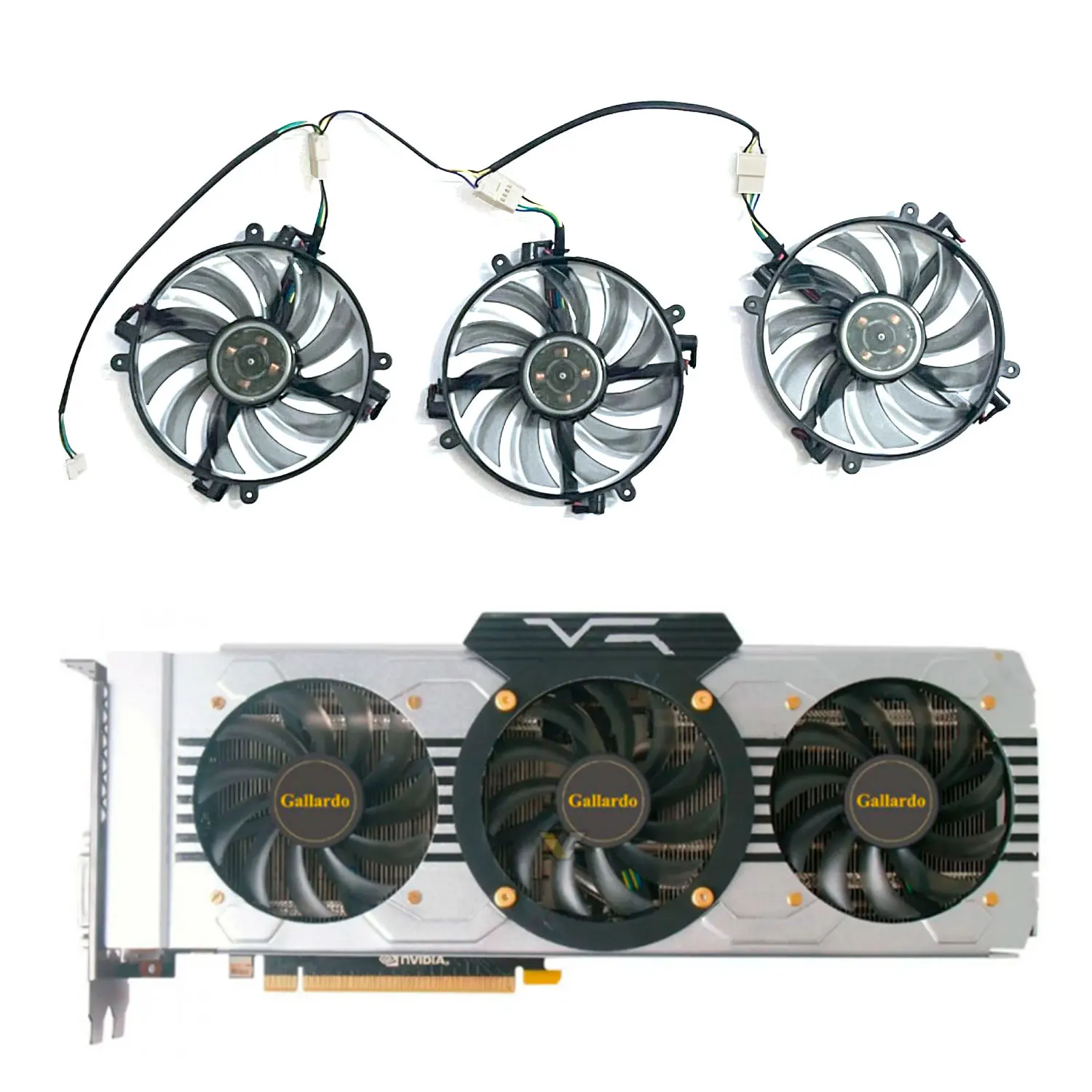 Ventilador de GPU de 3 ventiladores, 4 pines, DC 12V, 0.35A, FD7010H12D, GTX1080, adecuado para tarjeta gráfica varonil Geforce Gtx1070, 1070ti, 1080 Gallardo