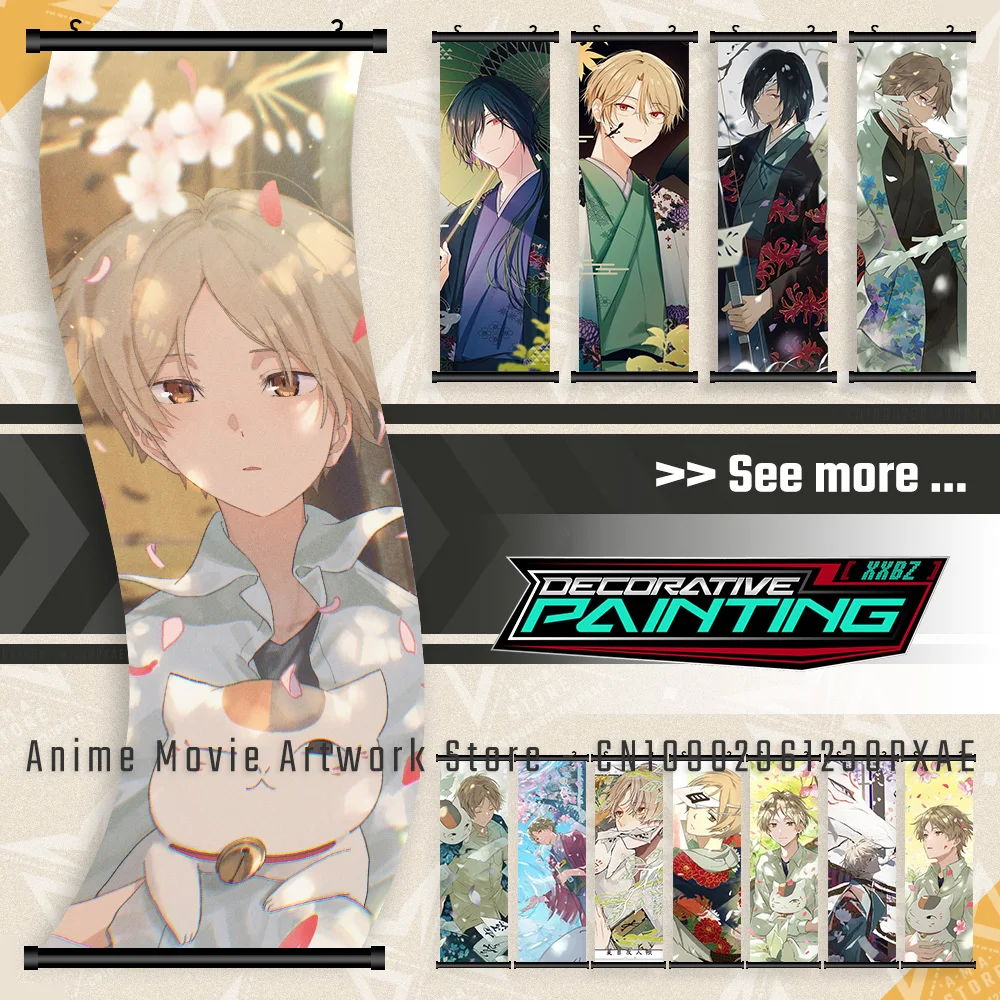 

Anime Natsume's Book Of Friends Print Scroll Picture Canvas Home Decor Poster Hanging Painting Bedside Background Wall Art Mural