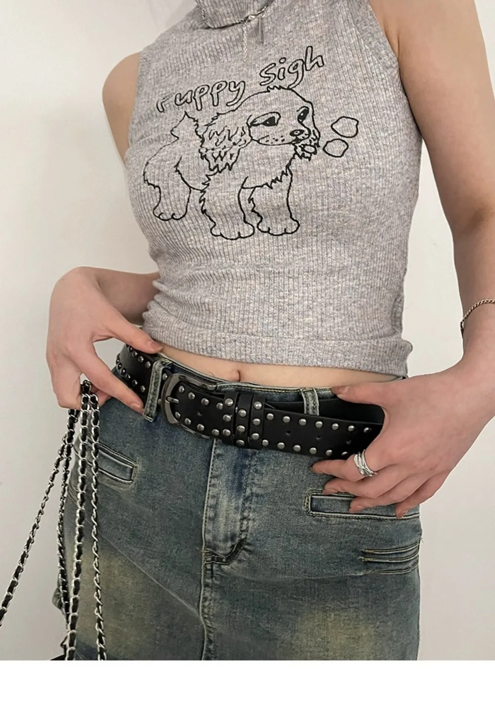 Mode Niet Gürtel Heavy Metal Gürtel Männer Frauen Punk Rock Stil Designer Gürtel Jeans Gürtel Y2K Gürtel Mode Dekoration frauen gürtel – Detail 6