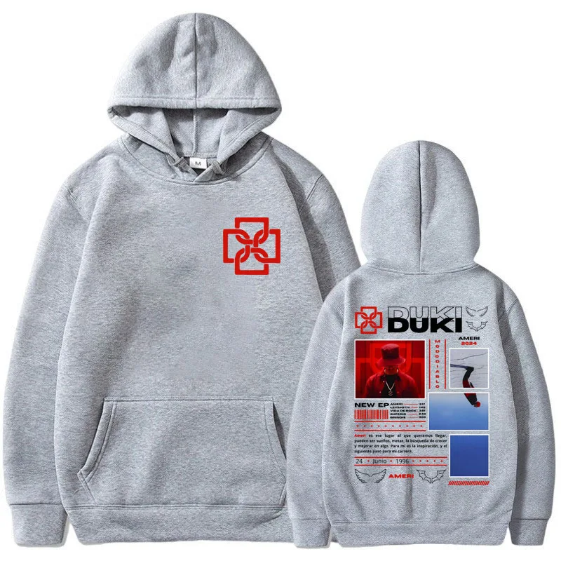 Duki Tour 2024 Album Hoodie Men Clothing Fashion Hip Hop Rap Sweatshirts Retro Streetwear Oversized Pullover Unisex Y2k Hoodies