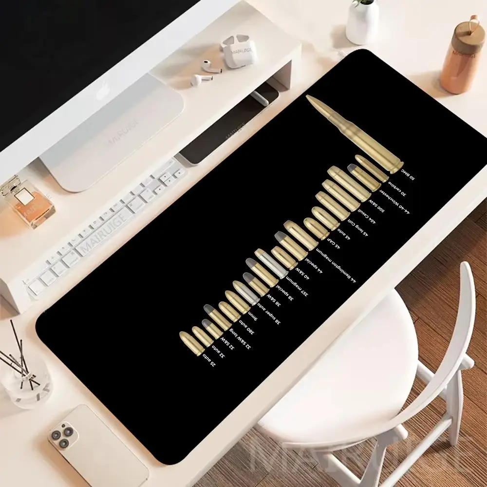 Gun bullet heads Mouse Pad Art Large Gaming Mouse Pad Non-slip Seamed Edge Mousepads Gamer Keyboard Laptop Tablet Mat PC Playmat