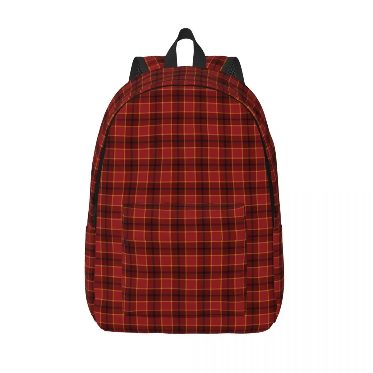 

Plaid Red Christmas Teenage Backpack Outdoor Student Work Retro Daypack for Men Women College Shoulder Bag