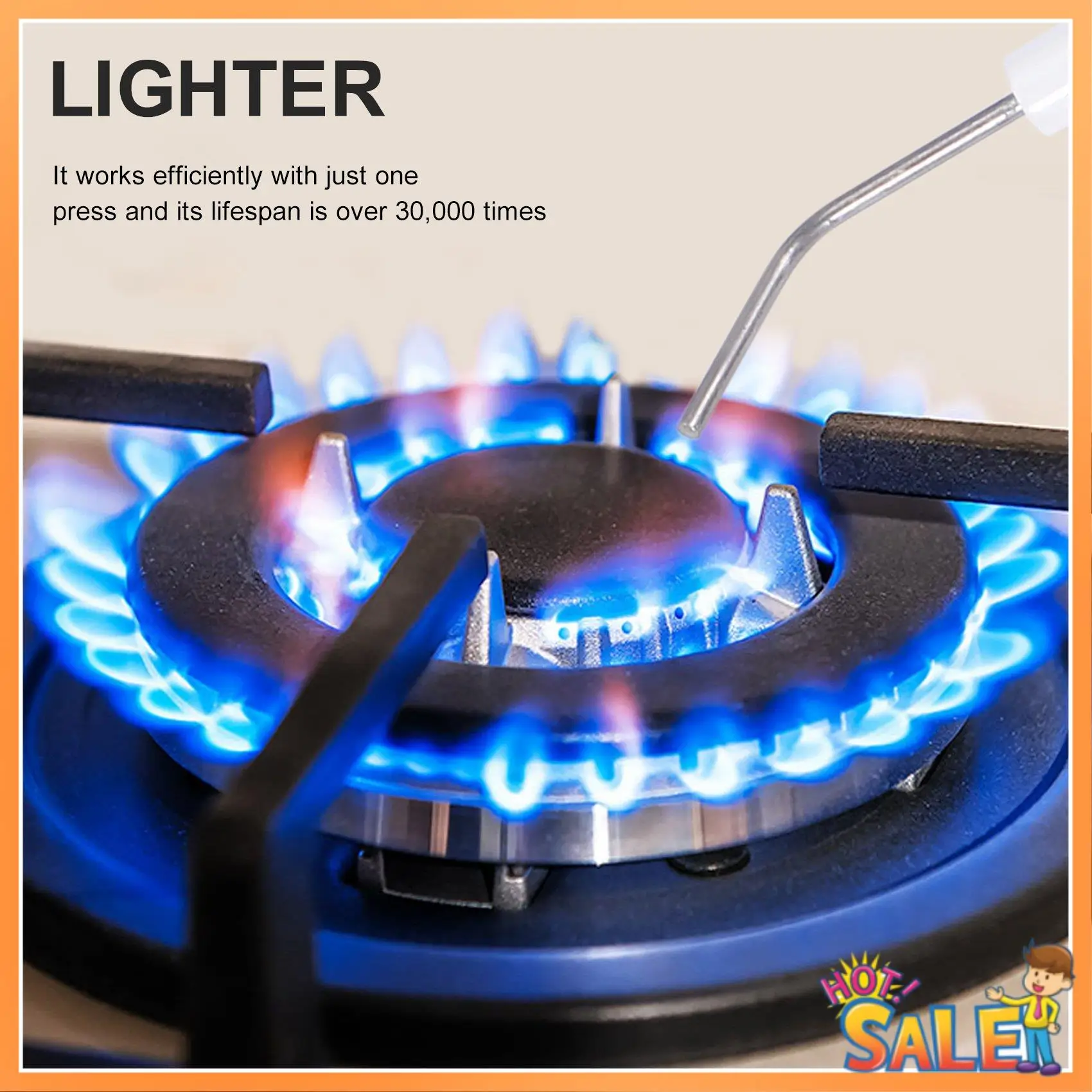 AB68 4 Pieces Propane Push-Type Piezo Igniter Kit With Threaded  Electrode Ignition Plug Wire 30 Cm For Gas Grill